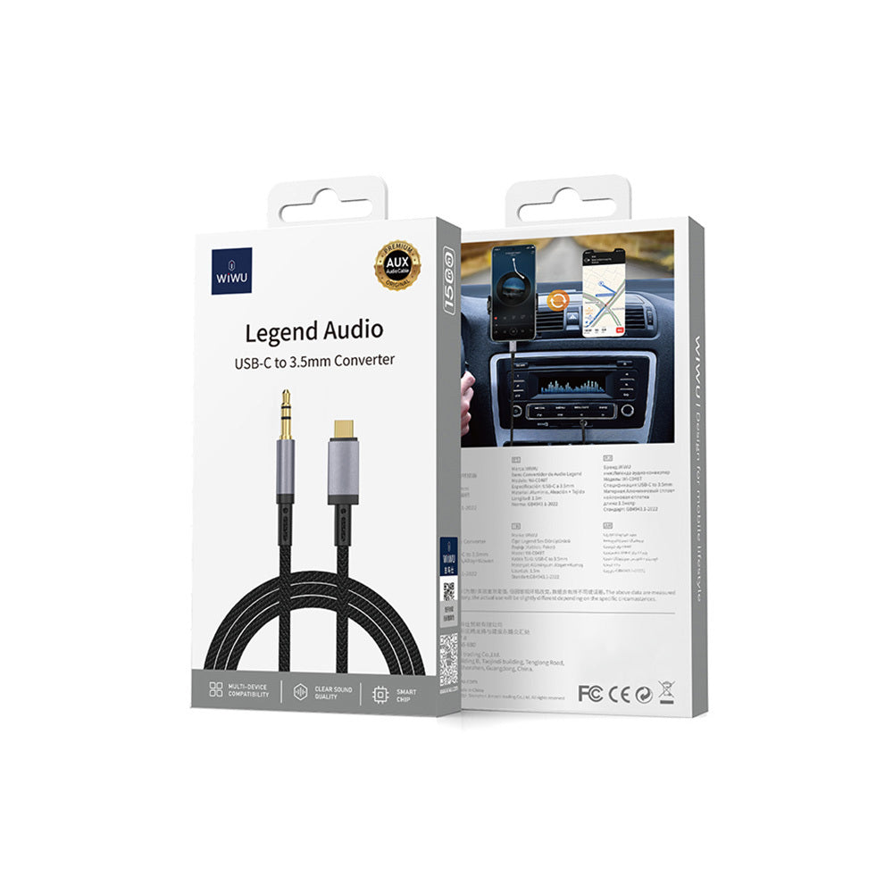 Wiwu Wi-C048 Legend Audio Serisi Type-C to 3.5mm Aux Ses Kablosu 1.5M Wiwu Wi-C048 Legend Audio Serisi Type-C to 3.5mm Aux Ses Kablosu 1.5M